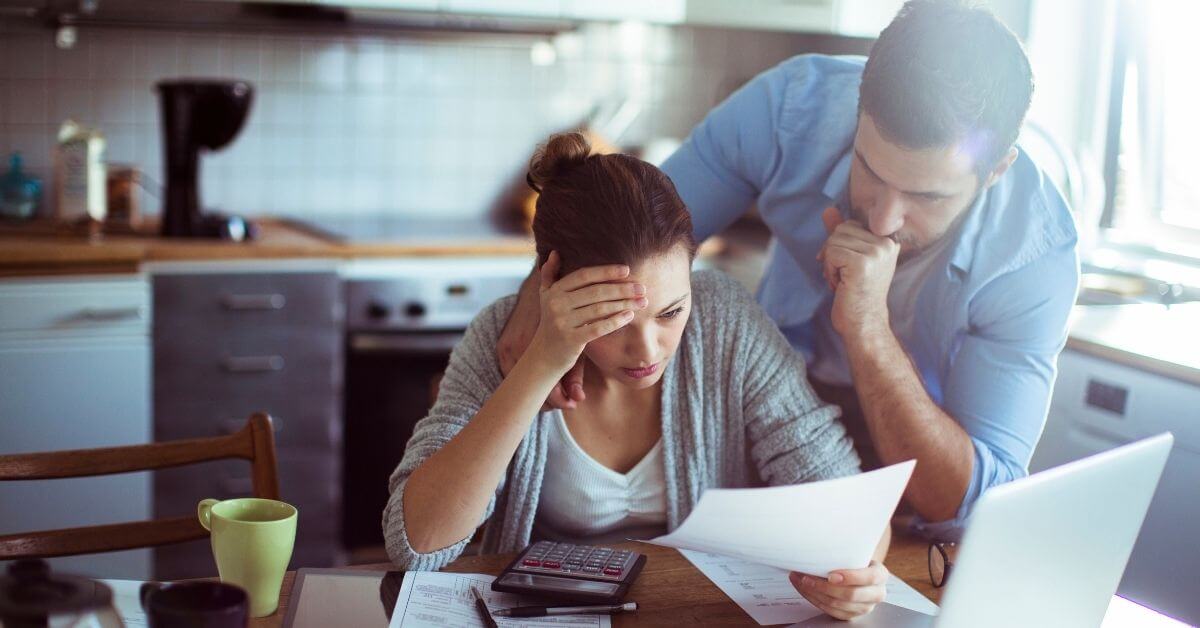 A couple worrying about their tax situation